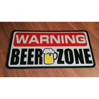 Ukrasna tabla-Warning Beer zone